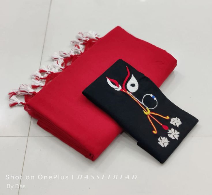 Looking Candy Red Cotton Soft Silk Saree