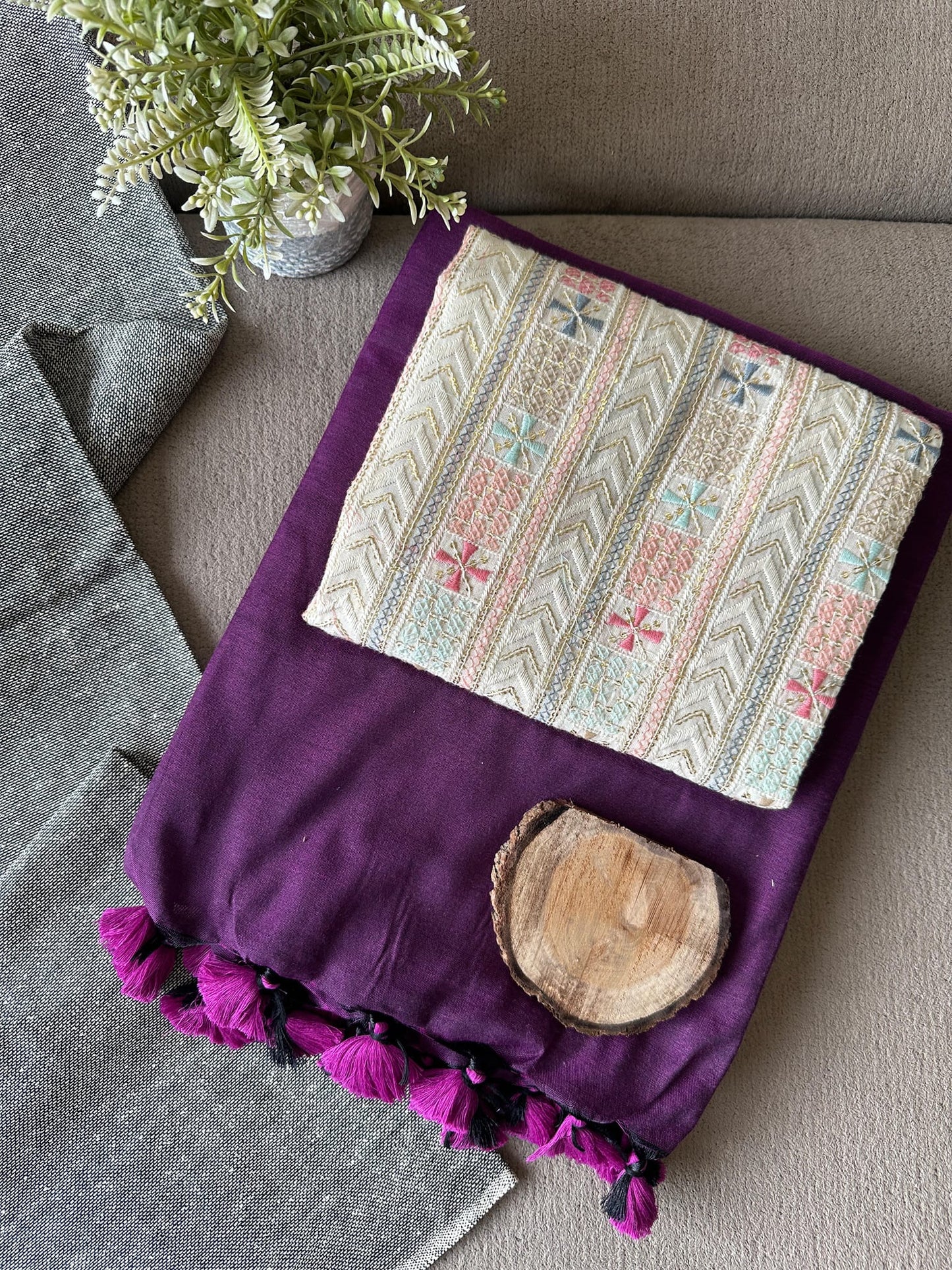 PINK COLOUR TRADITIONAL LOOKING KHADI COTTON SAREE