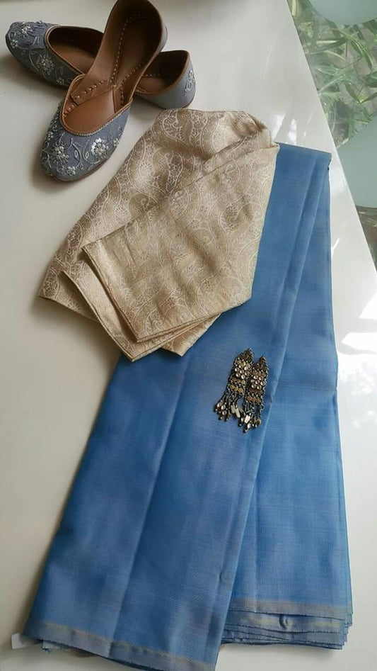 Trendy Designer Cotton Saree with Designer Blouse