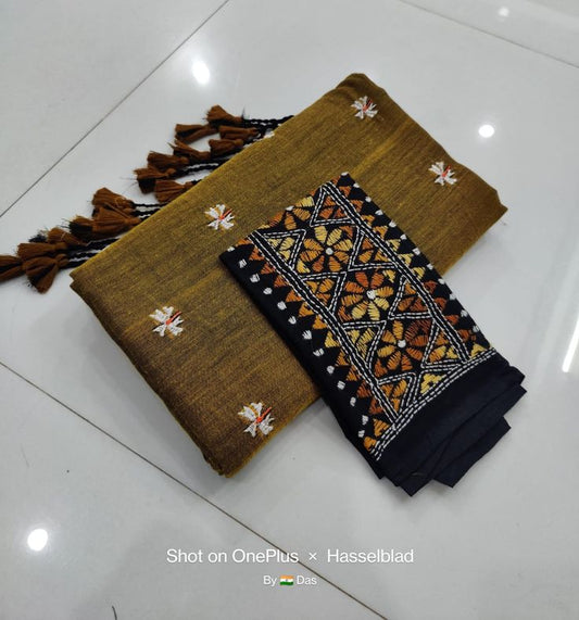 Looking Hunter Green Cotton Soft Silk Saree
