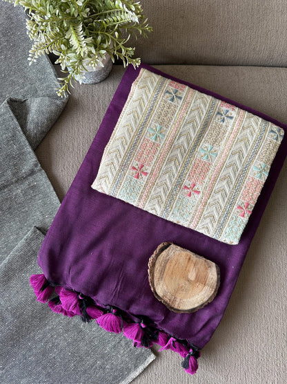 PINK COLOUR TRADITIONAL LOOKING KHADI COTTON SAREE