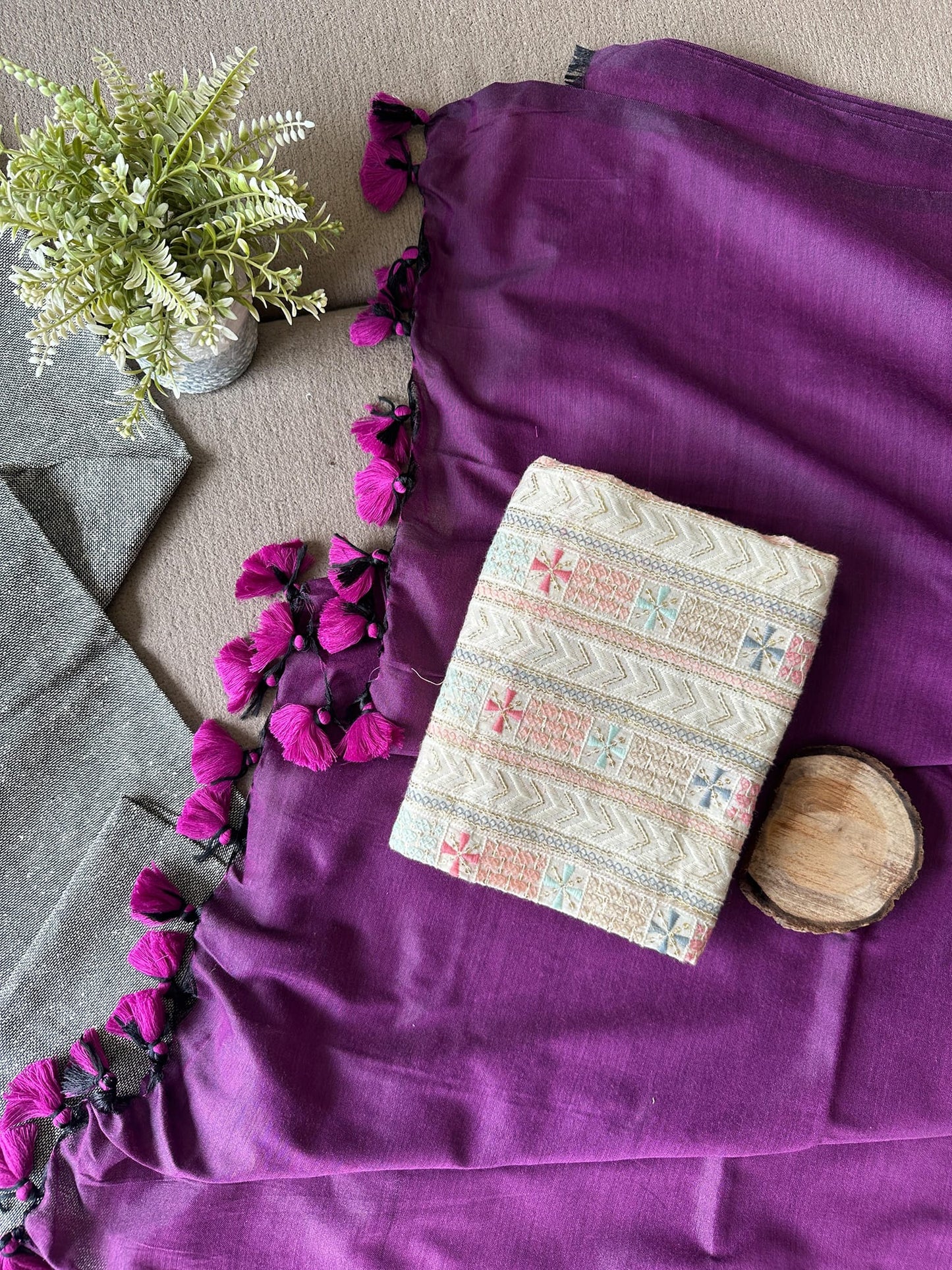PINK COLOUR TRADITIONAL LOOKING KHADI COTTON SAREE