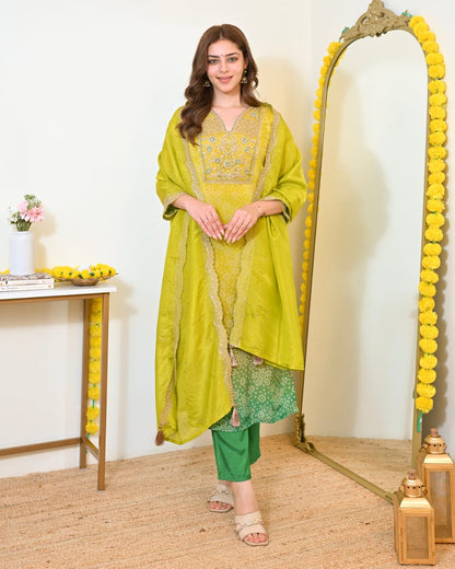 PURE GORGEOUS PREMIUM EMBROIDERY JARI WORKS SUIT SET